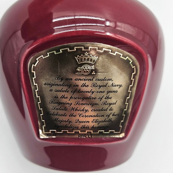 Royal Salute 21 Year Old Blended Scotch Whisky Red Ceramic Bottle Only - Picture 12 of 12